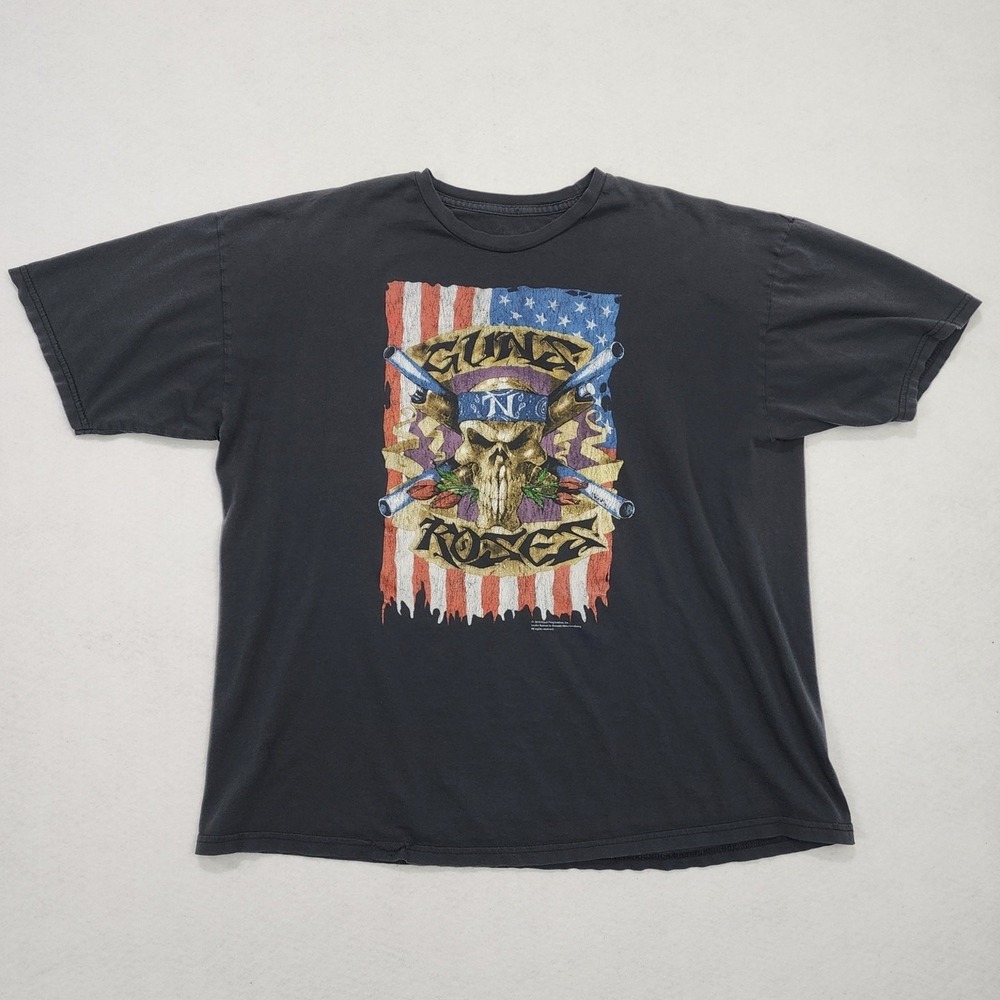 VTG Y2k Bravado T Shirt Mens XL Black Guns N Roses Skull 2010 Concert Graphic